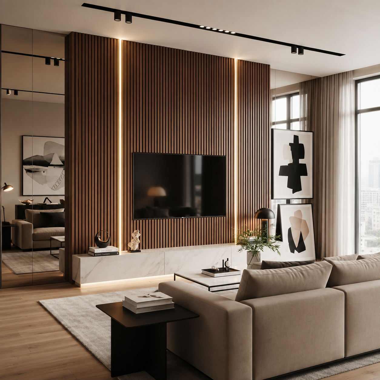 Flexible Acoustic Slat Panel - 270 cm x 110 cm